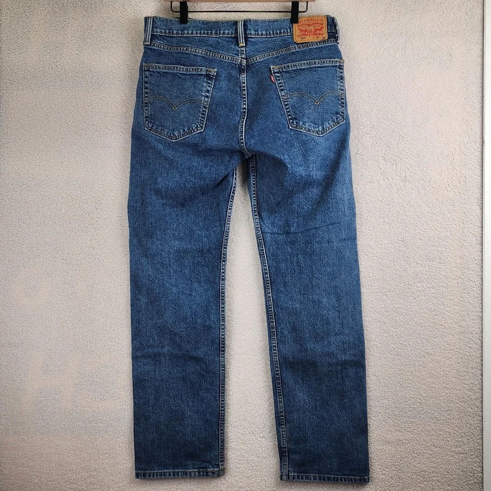 Levi's 505 Regular Fit Jeans Mens 36x32‎ Blue Medium Wash Straight Leg Denim